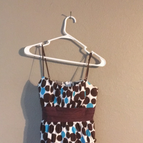 Blue brown White Ruby Rox Size 5 midi dress - Picture 2 of 5
